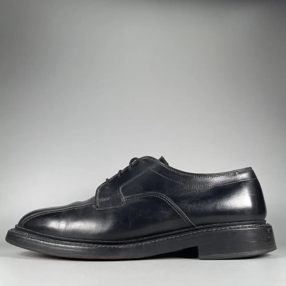 Allen Edmonds Hillcrest Men's 8 EEE Black Leather Bicycle Toe Derby Dress Shoes